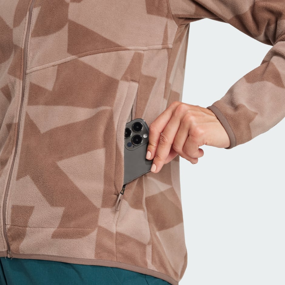 Jachetă din fleece Terrex Multi cu imprimeu și fermoar de sus p&acirc;nă jos