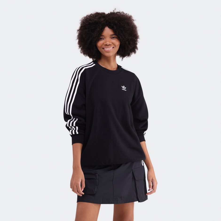 3-Stripes Oversized Crew Sweatshirt