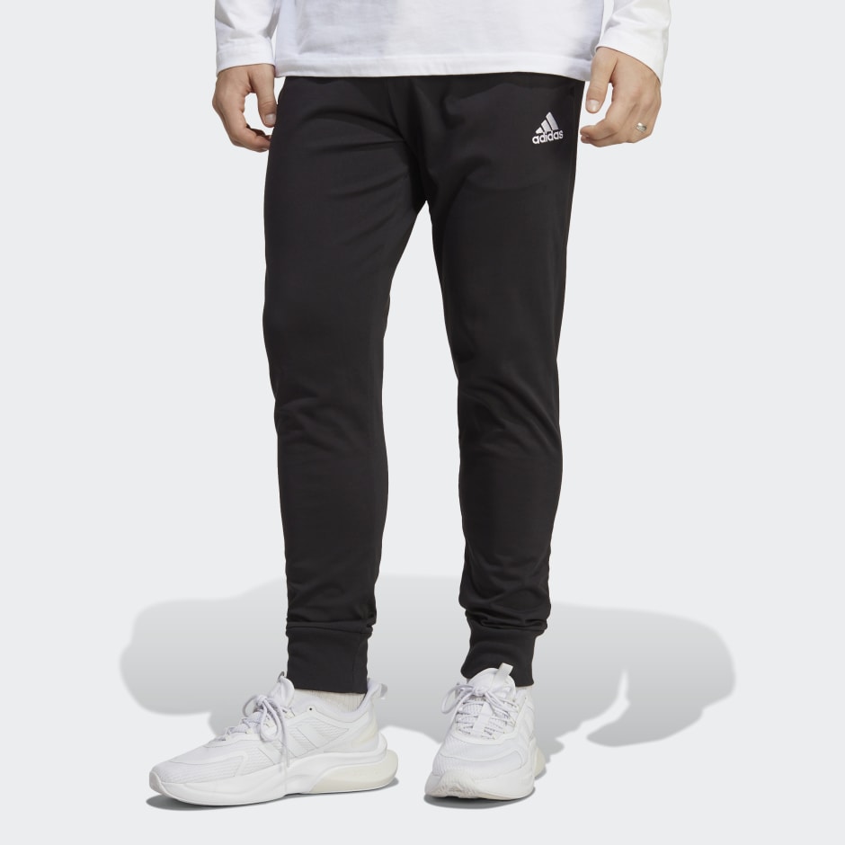 Dierbare ontvangen Wijde selectie adidas Essentials Single Jersey Tapered Cuff Pants - Black | adidas SA