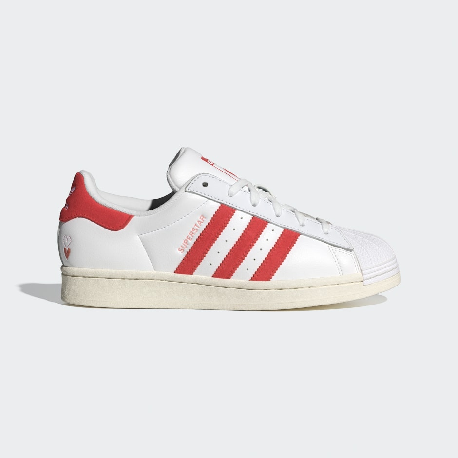 Adidas superstar red and white cheap junior