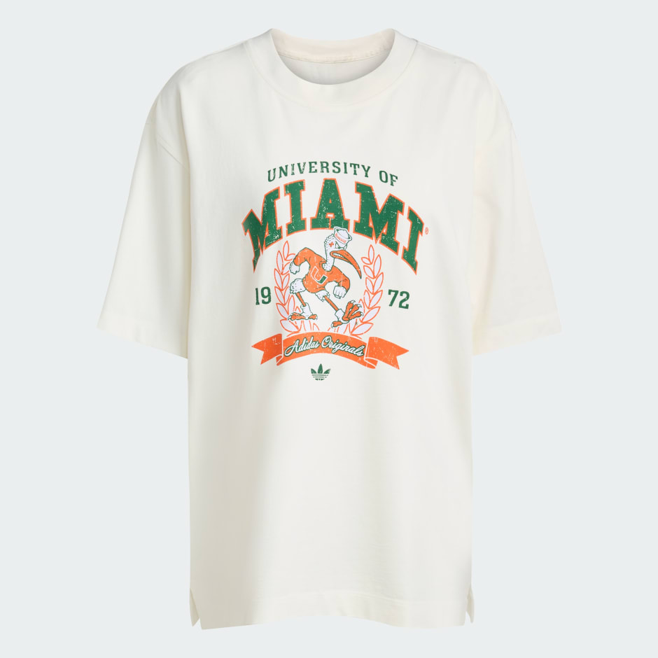 adidas ORIGINALS ATHL DEPT NCAA UNIVERSITY OF MIAMI TEE White