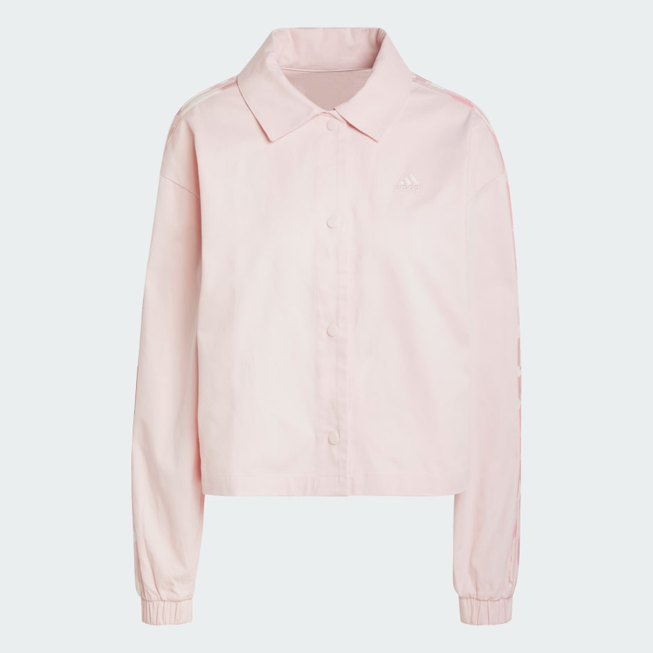 Essentials Camo Printed 3-Stripes Twill Coach Jacket