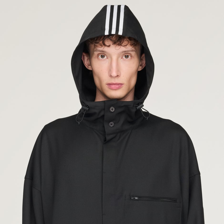 Vunena majica s kapuljačom Y-3 Refined Top 3-Stripes