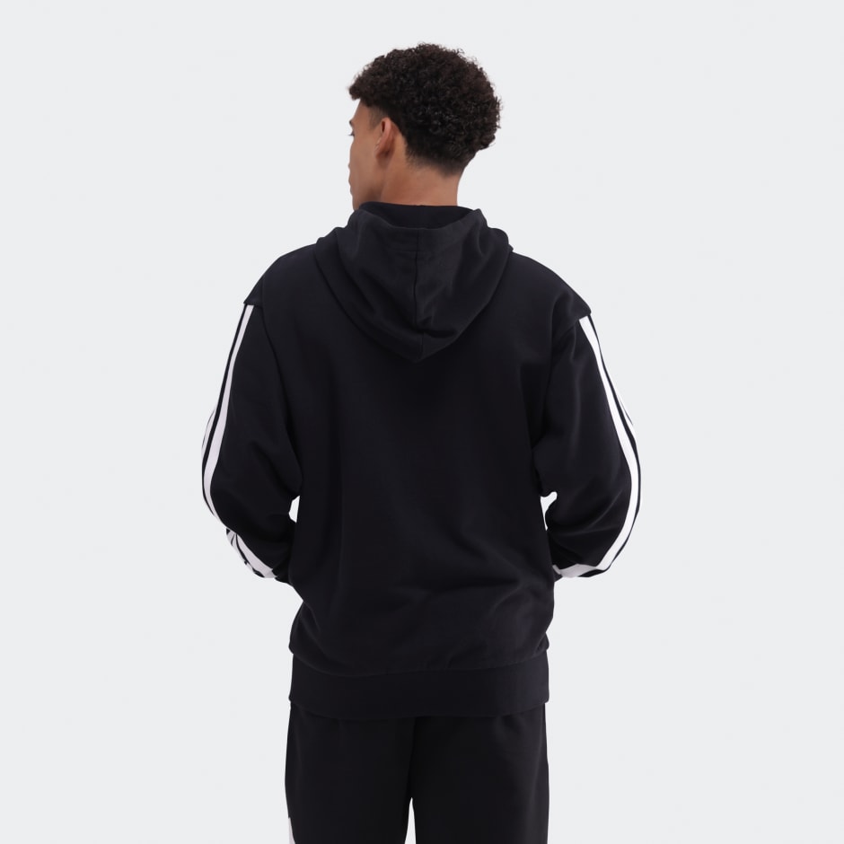 Essentials 3-Stripes French Terry Full-Zip Hoodie