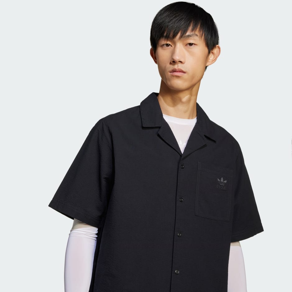 Cămașă cu m&acirc;necă scurtă Seersucker Essentials