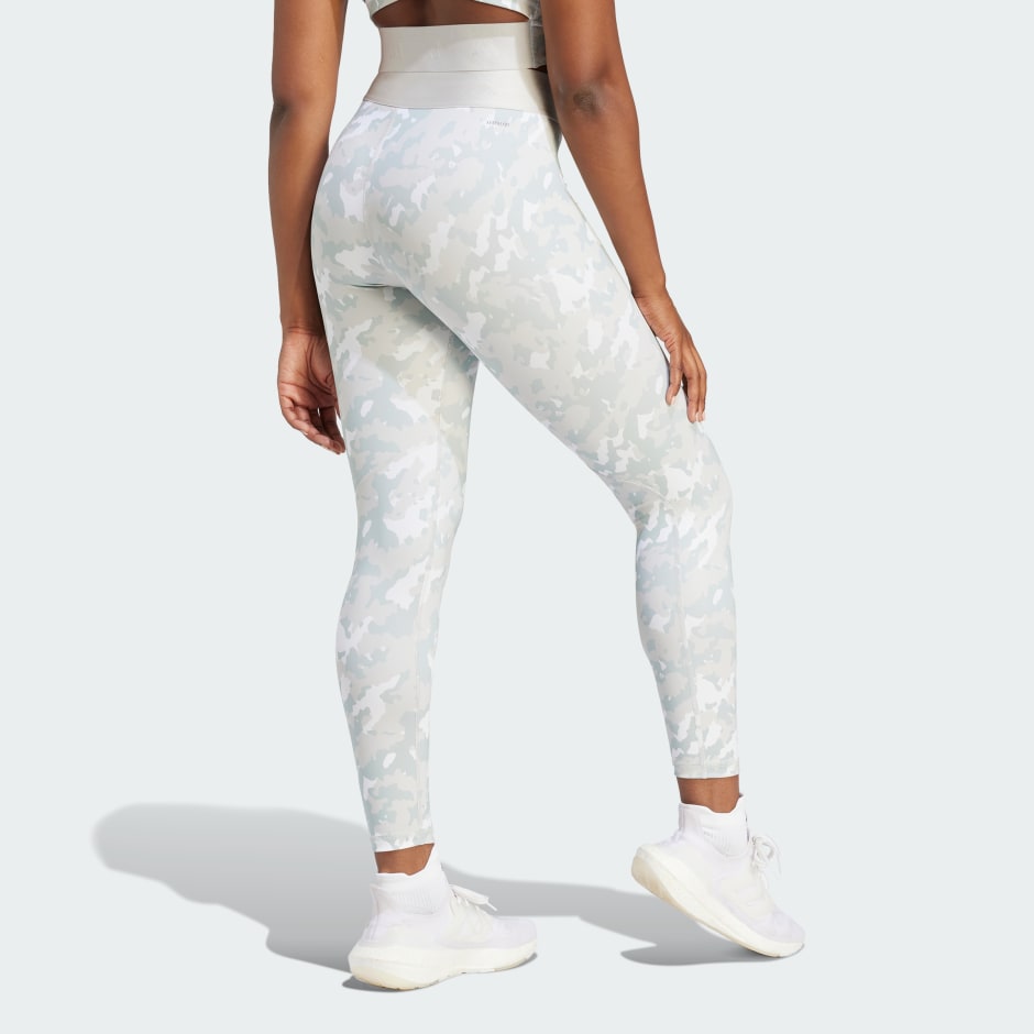 ADIDAS adidas Techfit Camo 7/8 Tight, Cream Women's Leggings