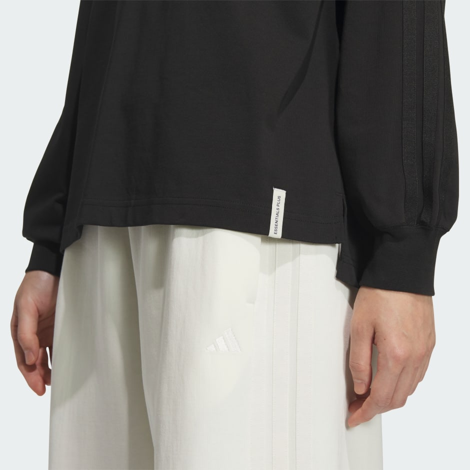 ESSENTIALS PLUS 3 STRIPES LOOSE FIT LONG SLEEVE T-SHIRTS