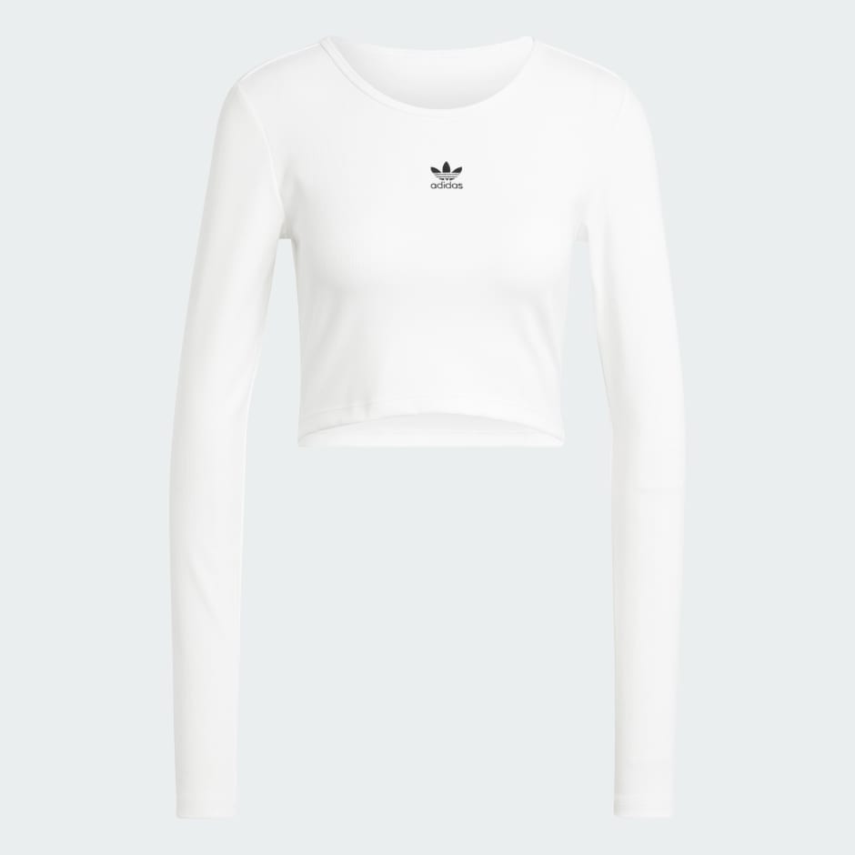 Rebrasta skraćena majica dugih rukava Essentials