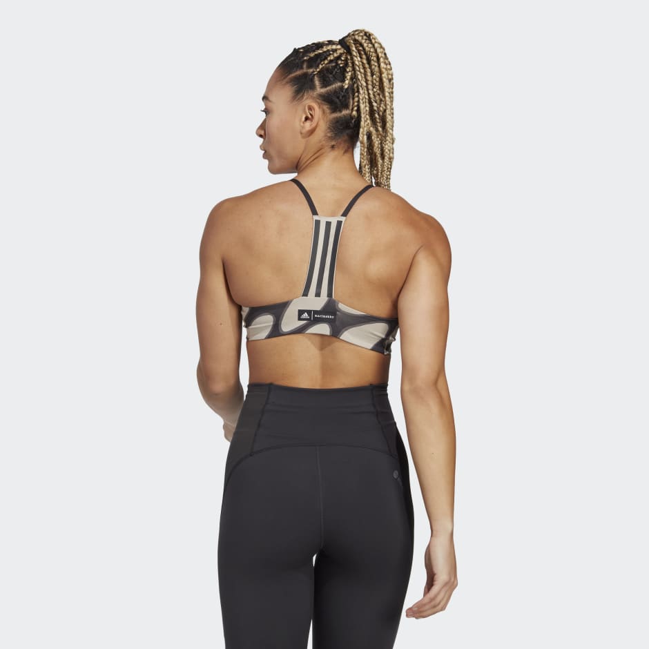 Buy adidas Womens X Marimekko Aeroimpact Aeroready Light Support Sports Bra  (Plus Size) Black/Light Brown