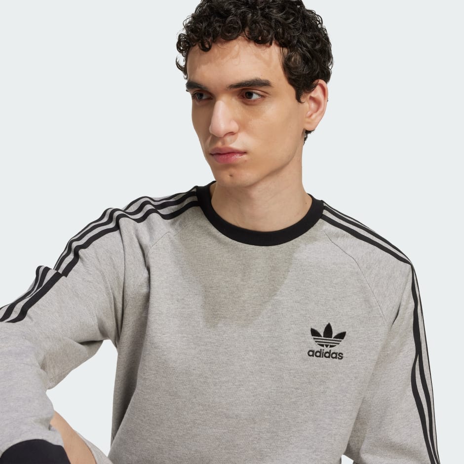 Tricou cu m&acirc;necă lungă Adicolor Classics cu 3 dungi
