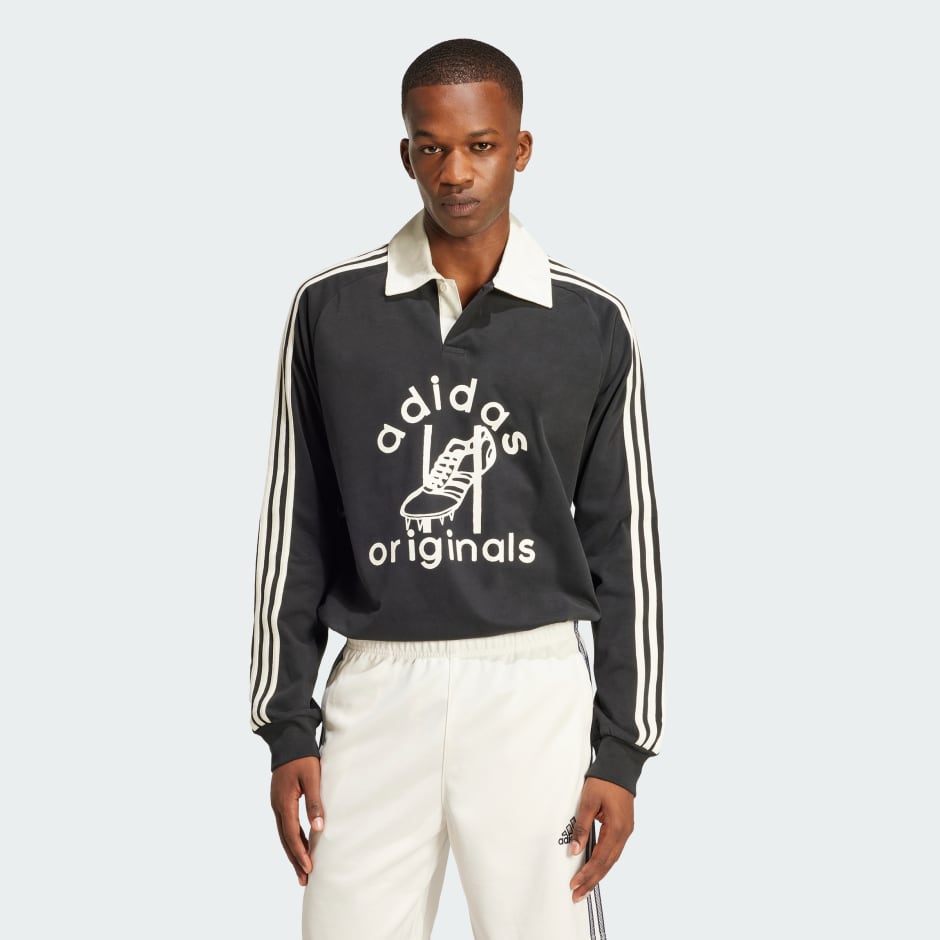 Clothing - Rugby Polo Shirt - Black | adidas Oman