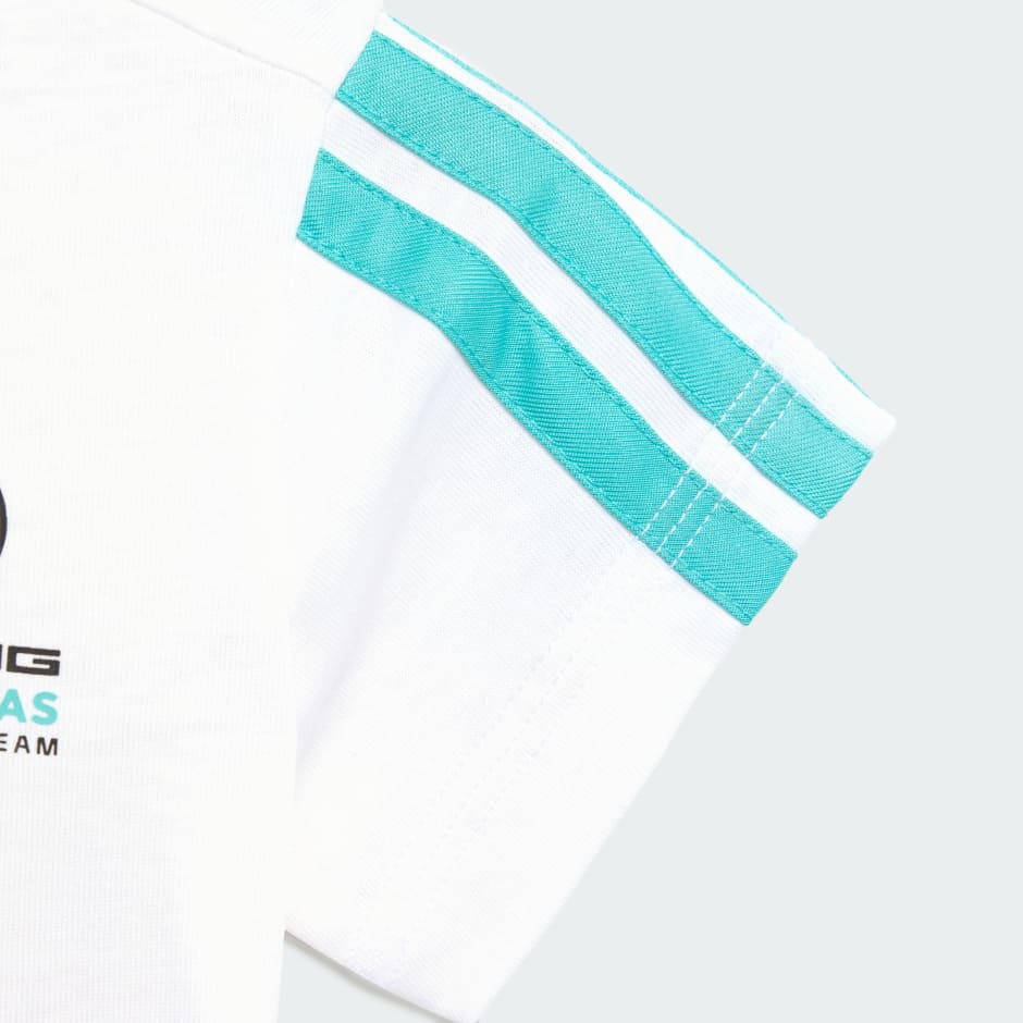 SET JOGGER CU M&Acirc;NECĂ SCURTĂ MERCEDES - AMG PETRONAS FORMULA 1 TEAM DNA PENTRU BEBELUȘI