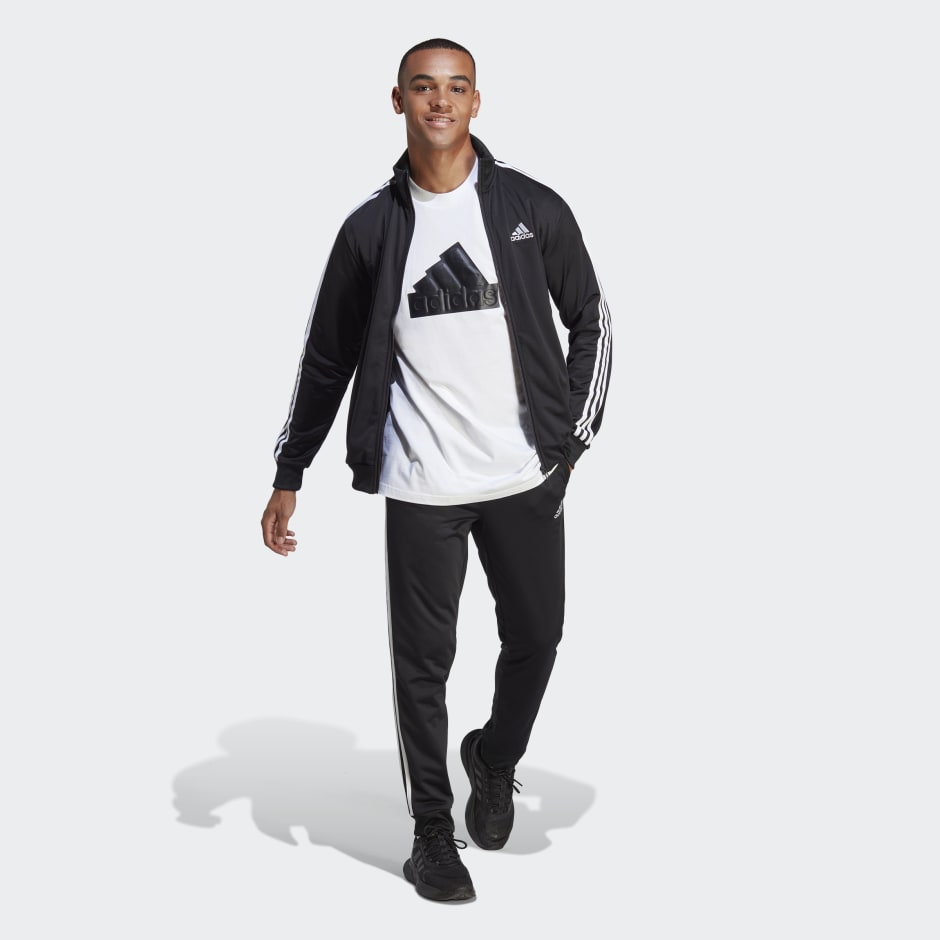 Men's Clothing - Basic 3-Stripes Tricot Track Suit - Black | adidas Kuwait