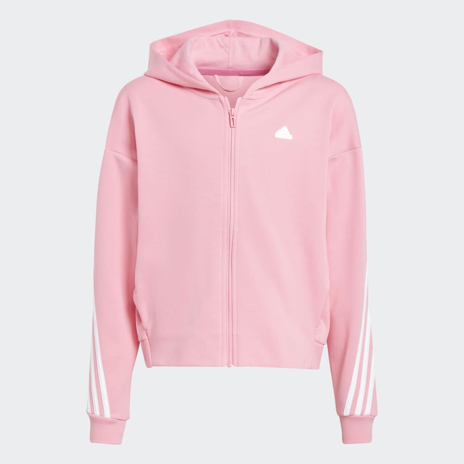 Pink 3-Stripes Full-Zip | - adidas Oman Icons - Clothing Future Kids Hoodie