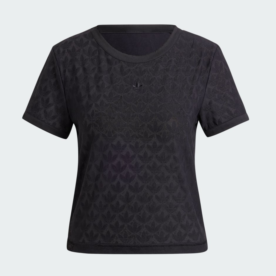 Fashion Monogram Lace Cropped Tee