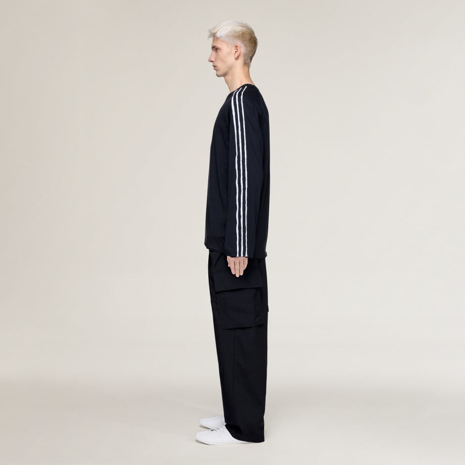 TRICOU CU M&Acirc;NECĂ LUNGĂ Y-3 RAW EDGE 3 STRIPES