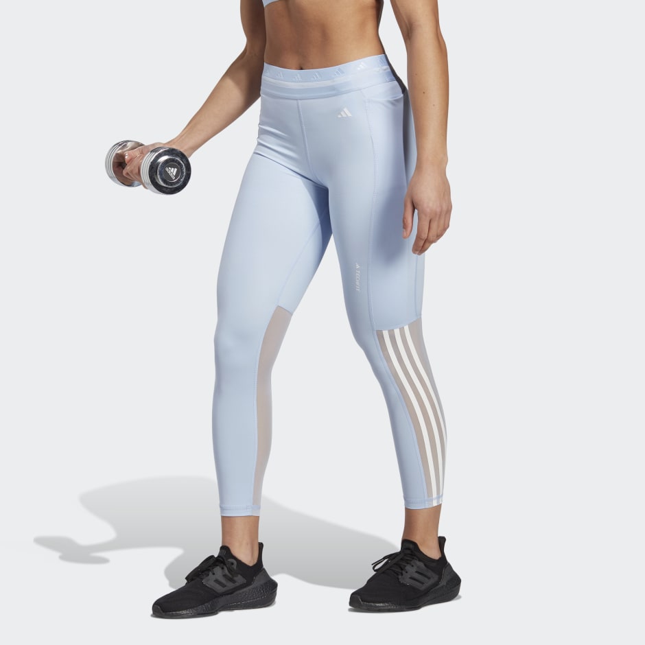 Adidas Originals Adidas Adidas Techfit 7/8 Tight Woman Leggings Azure Size L  Recycled Polyester, Elastane In Blue Fusion/carbon