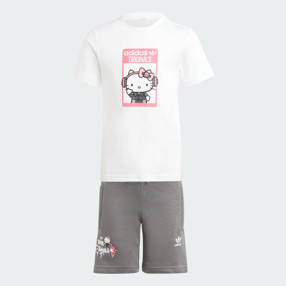 طقم تيشيرت وشورت adidas Originals x Hello Kitty 