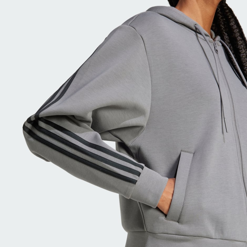 جاكيت بقبعة Future Icons 3-Stripes Full Zip