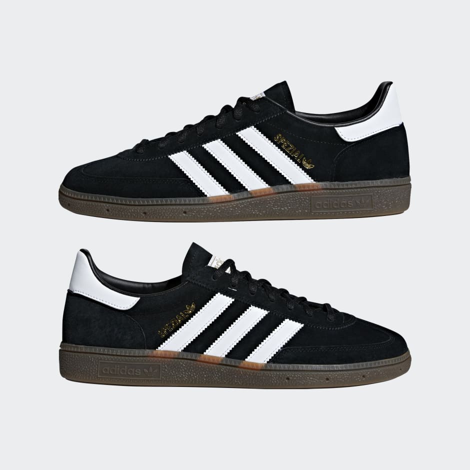 Adidas originals handball spezial trainers in black with gum sole sale