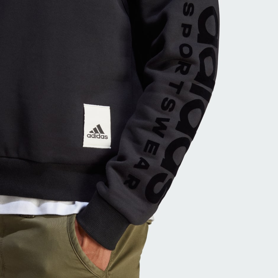 adidas Lounge Fleece Sweatshirt - Black | adidas ZA