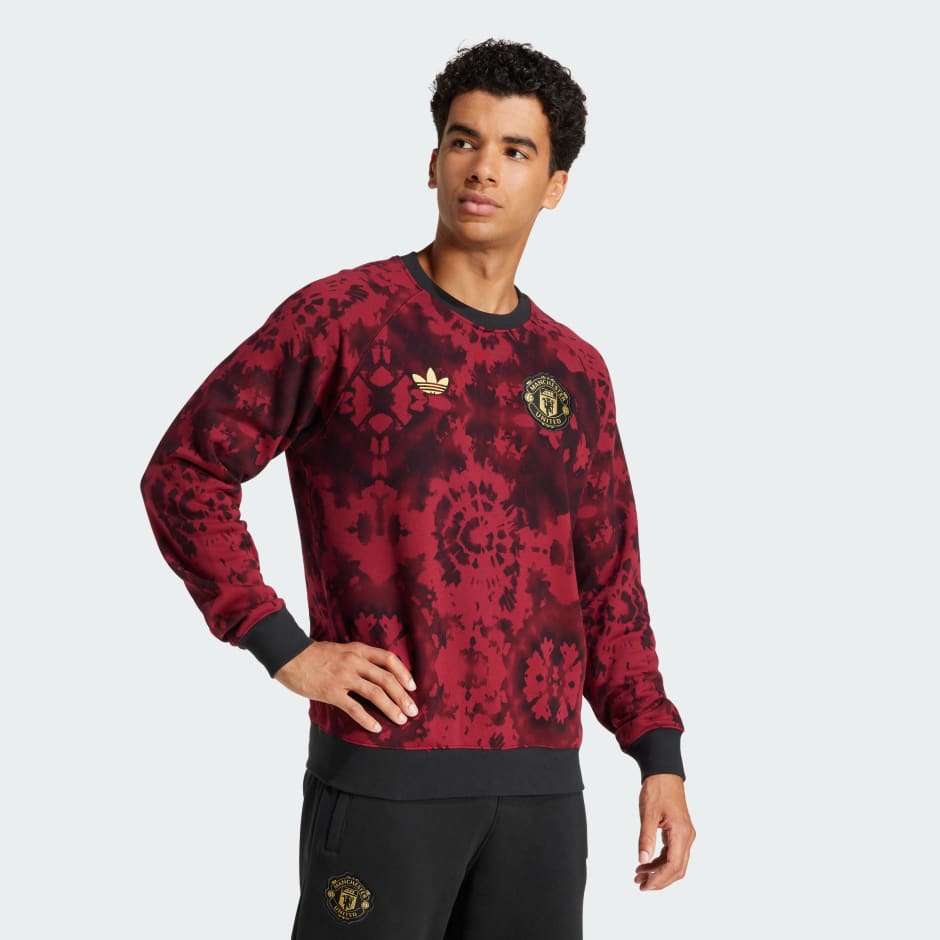 Manchester United CNY Crew Sweatshirt - Black | adidas Hong Kong
