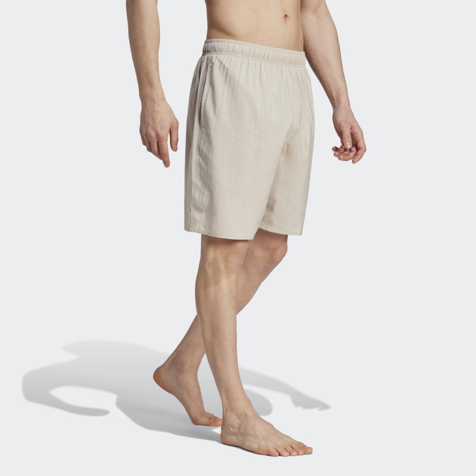 adidas Solid CLX Classic-Length Swim Shorts - Beige | adidas LK