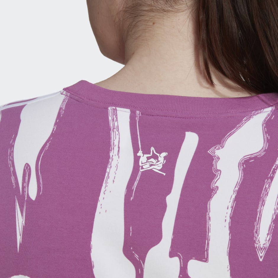 Thebe Magugu Allover Print Crop Tee (Plus Size)