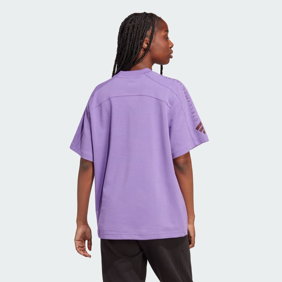 adidas by Stella McCartney aSMC stripe-detail T-shirt - Purple