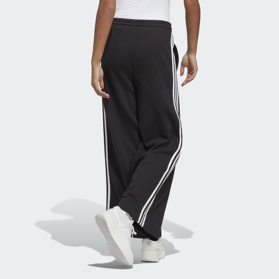 Women's Essentials French Terry Wide Pants - Black | adidas Oman