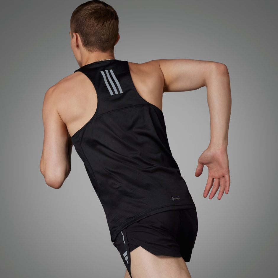 Clothing - Own the Run Singlet - Black | adidas South Africa