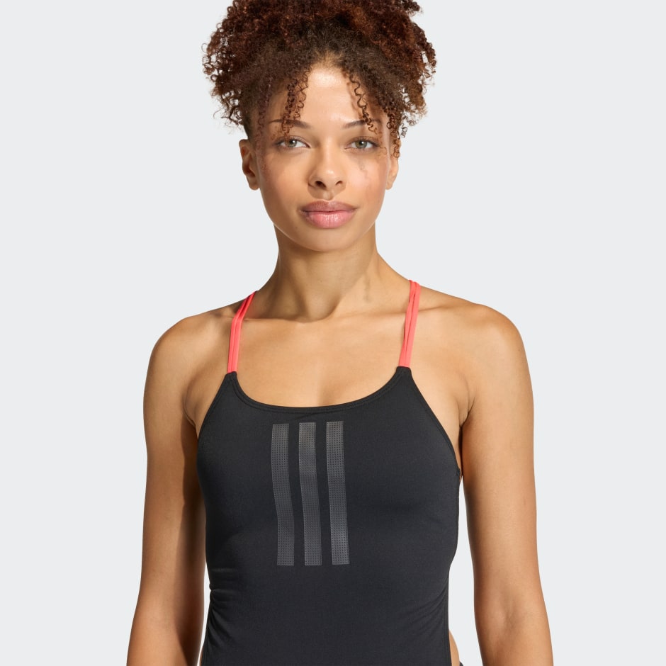 RIPSTREAM 3-STRIPES TIE BACK SWIMSUIT