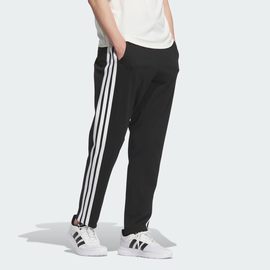 Essentials 3-Stripes Tapered Pants Single Jersey Open Hem