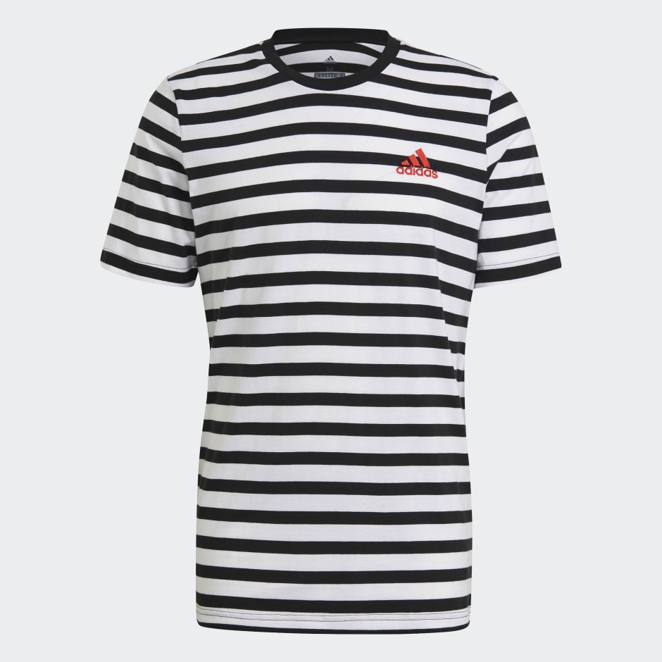 Essentials Stripey Embroidered Logo Tee image number null