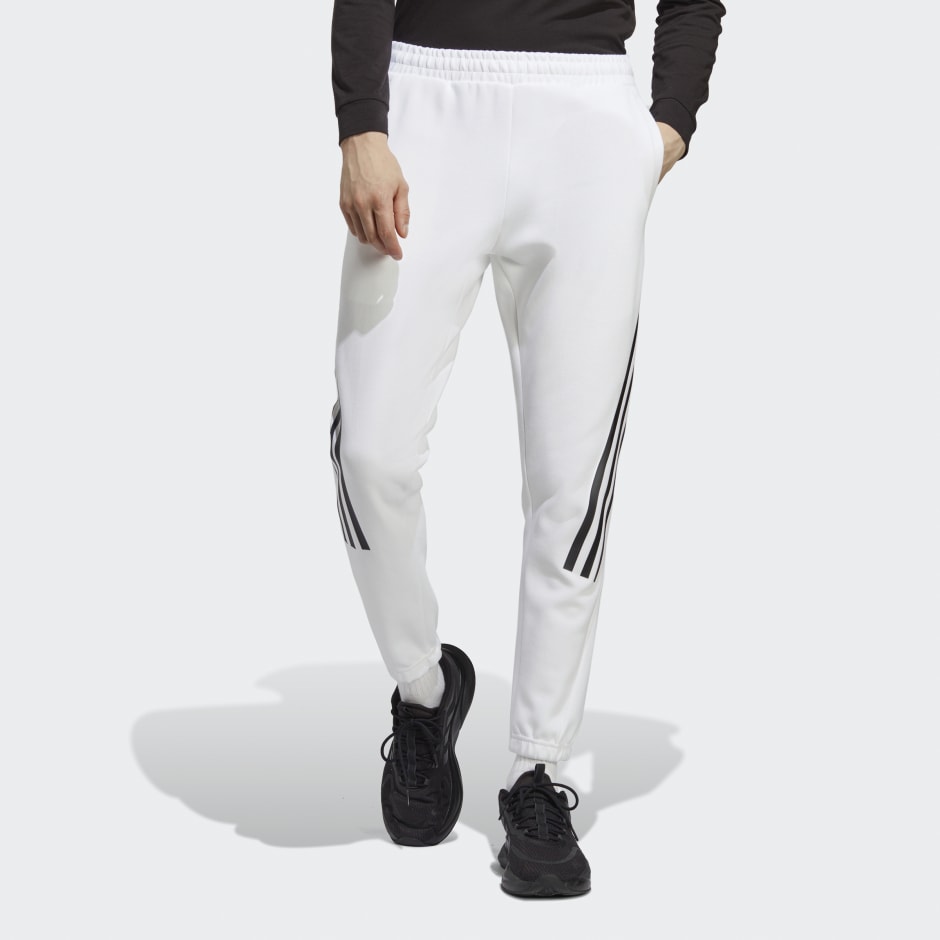 White adidas pants store with white stripes