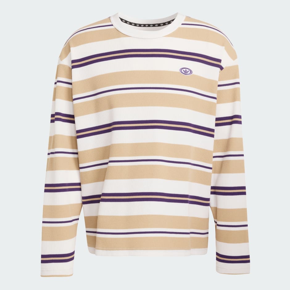 تيشيرت بأكمام طويلة 90s ALTERNATIVE SPORT STRIPE WAFFLE