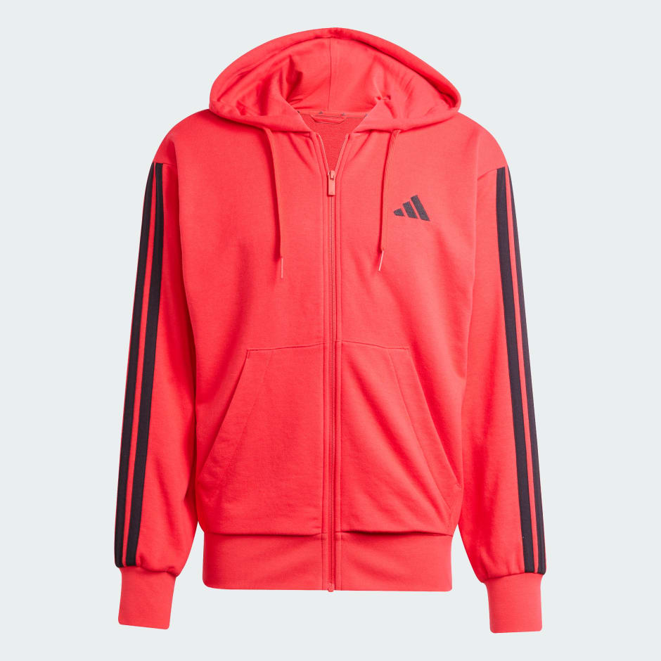 Essentials 3-Stripes French Terry Full-Zip Hoodie