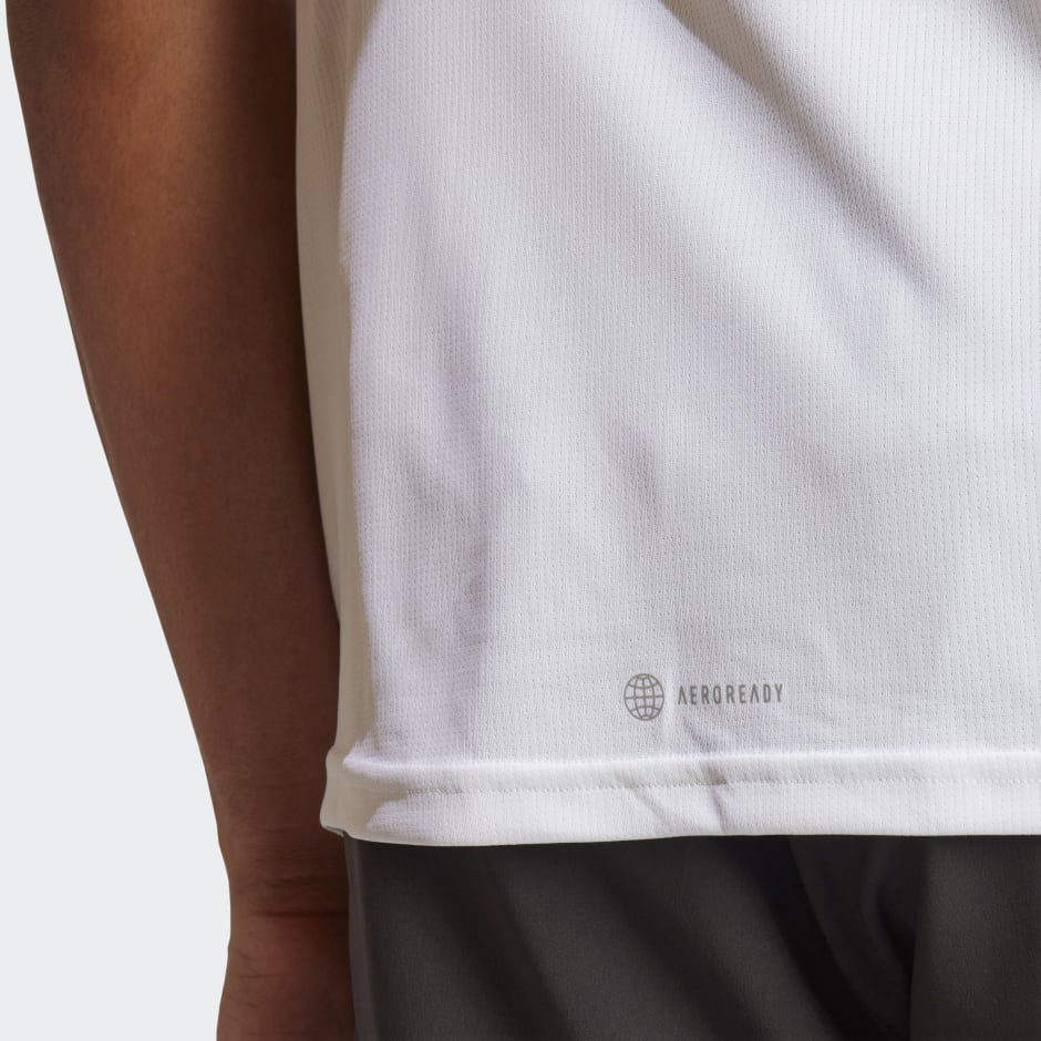 adidas Run Icons 3 Bar Logo Tee - White | adidas UAE