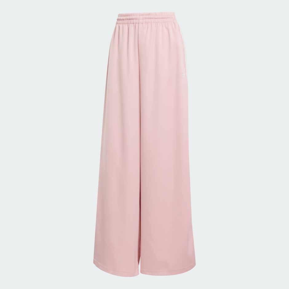 بنطال adidas Originals Satin Wide Leg Ruffle 3-Stripes