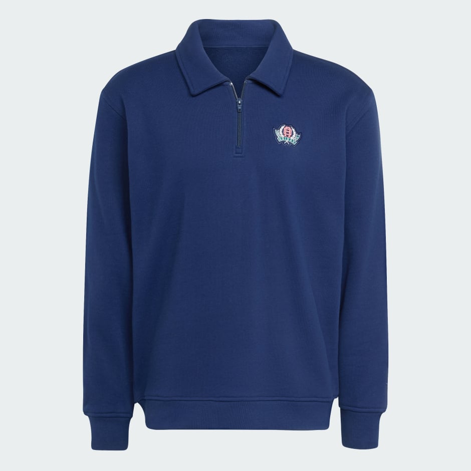 Varsity Loose Half-Zip - Blue | adidas Hong Kong
