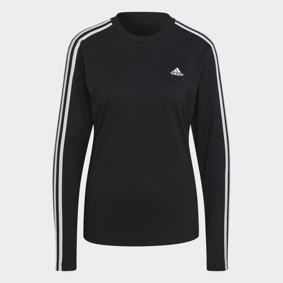 Womens adidas long sleeve 3 store stripe tee