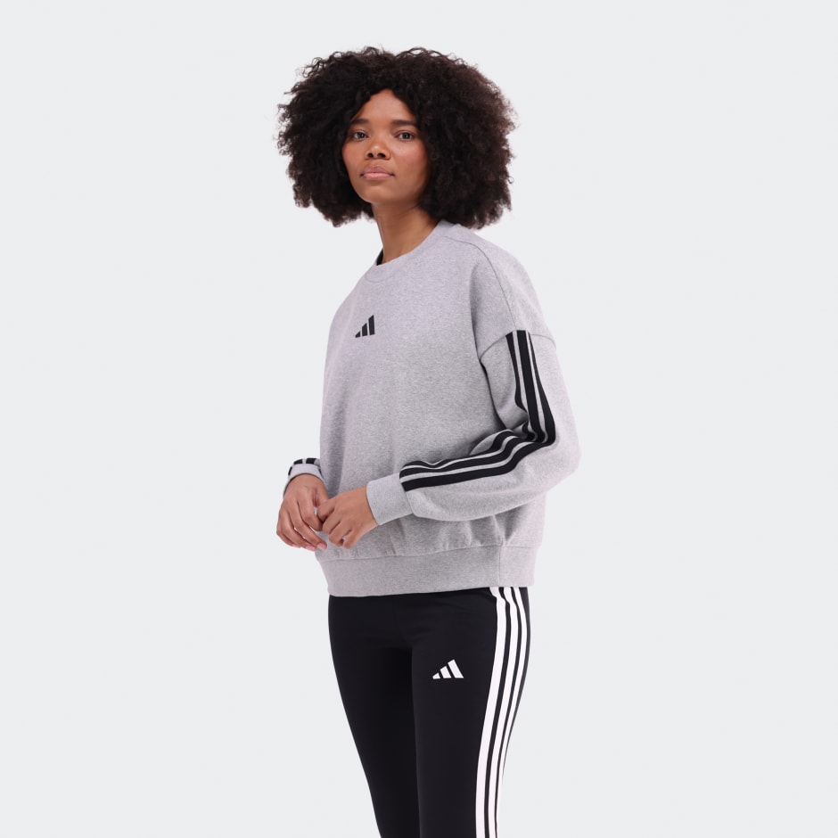 Essentials 3-Stripes Fleece Sweatshirt