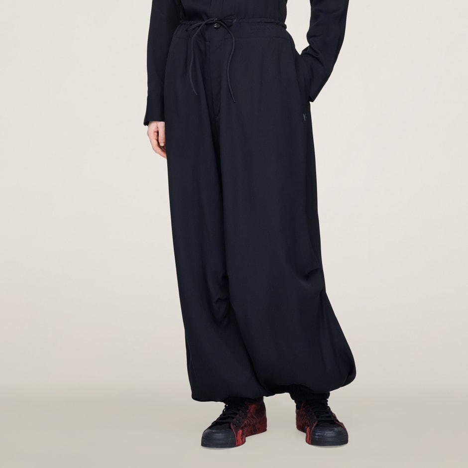 Pantaloni largi Y-3 din twill, cu țesătură diagonală