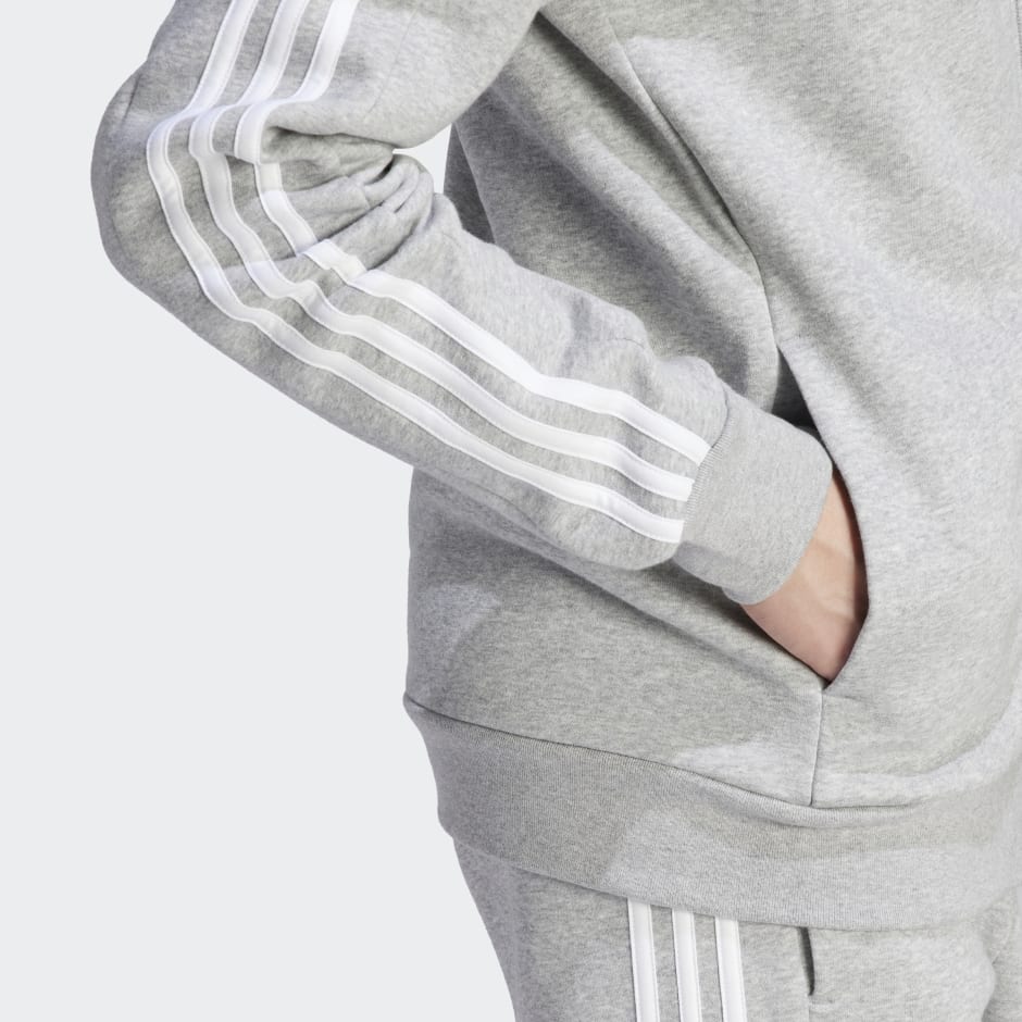 جاكيت Essentials Fleece 3-Stripes Full-Zip