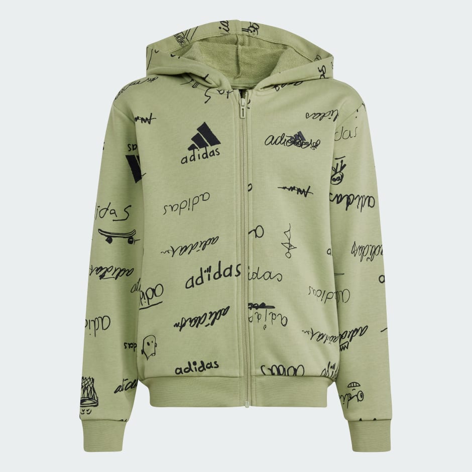 adidas Brand Love Full Zip Hoodie Green adidas UAE