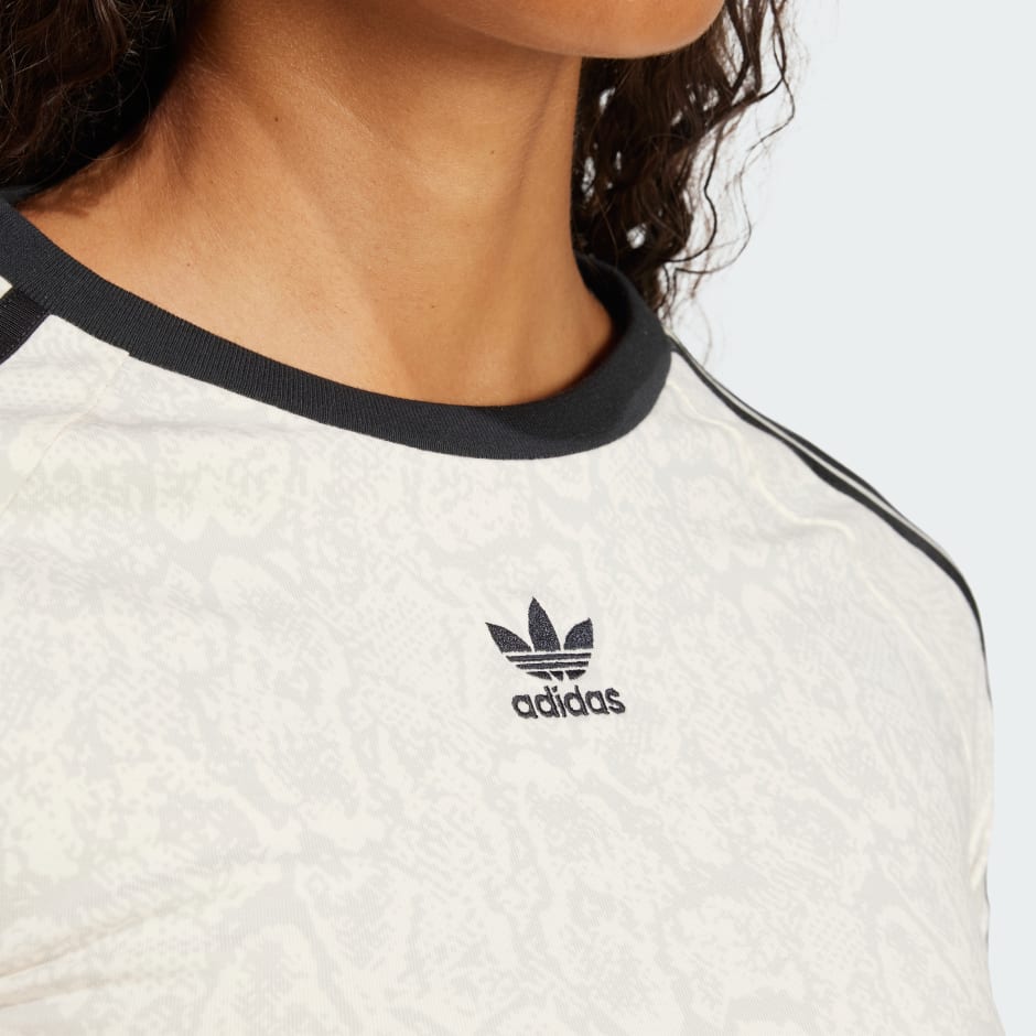 CLOTHING - Snakeskin 3-Stripes Baby Tee - White | adidas Oman