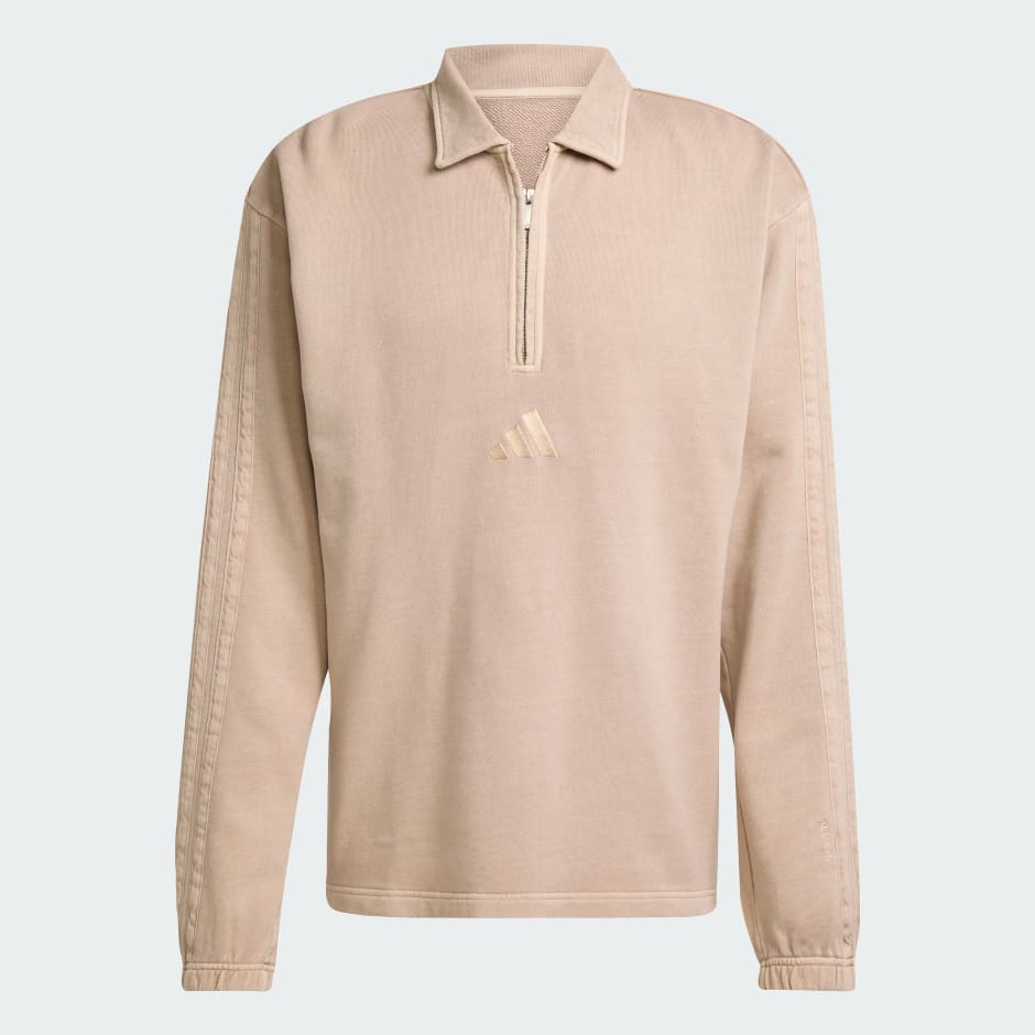 Listă SZN French Terry cu tratament de spălare și fermoar pe jumătate