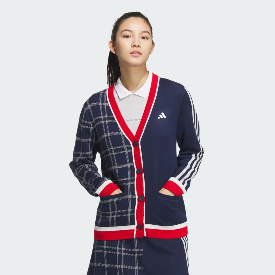 Fully Fashion 3-Stripes and Checked Cardigan
