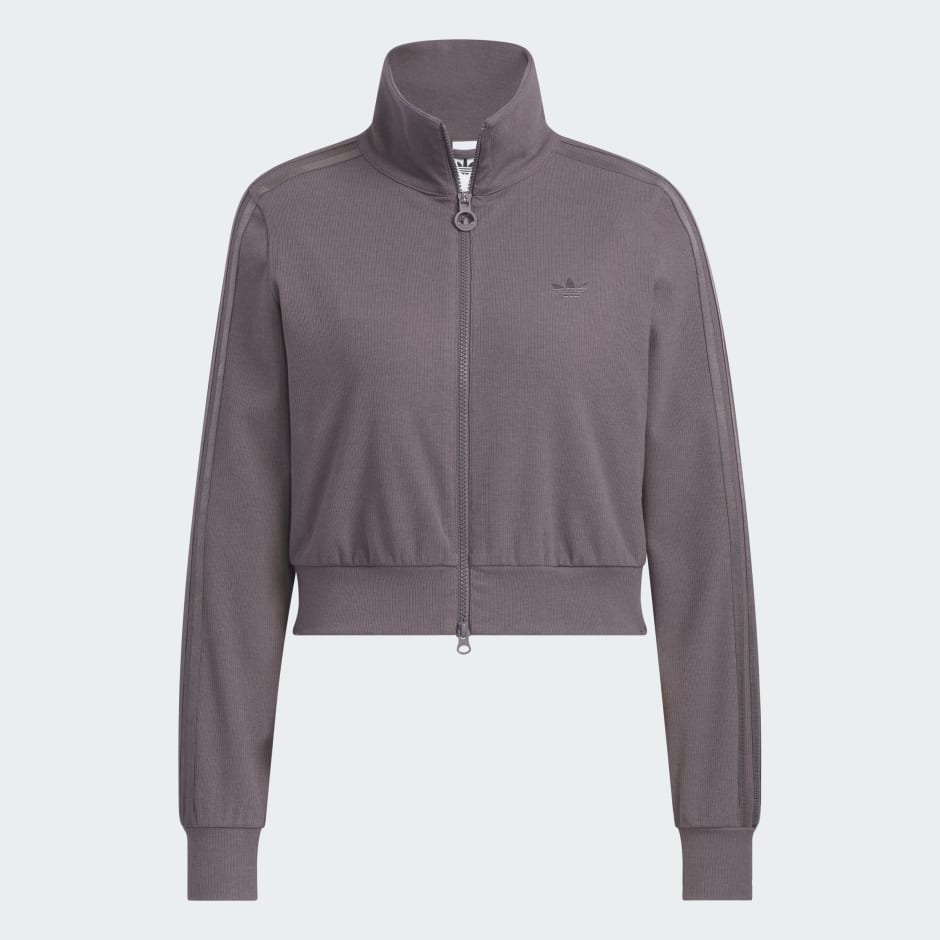 Ribbed Collar Full-Zip Track Top