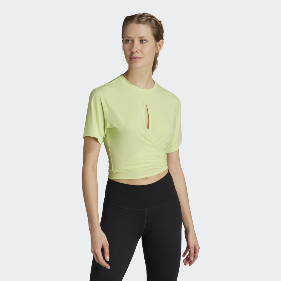 ADIDAS ADIDAS YOGA STUDIO T-SHIRT, | Black Women‘s Crop Top | YOOX